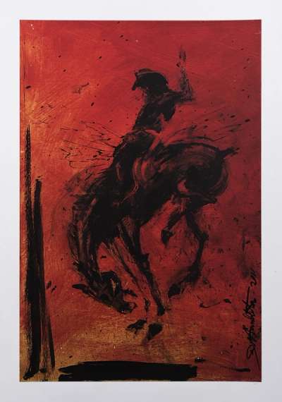 Horse And Rider (red) - Unsigned Print by Richard Hambleton 2018 - MyArtBroker
