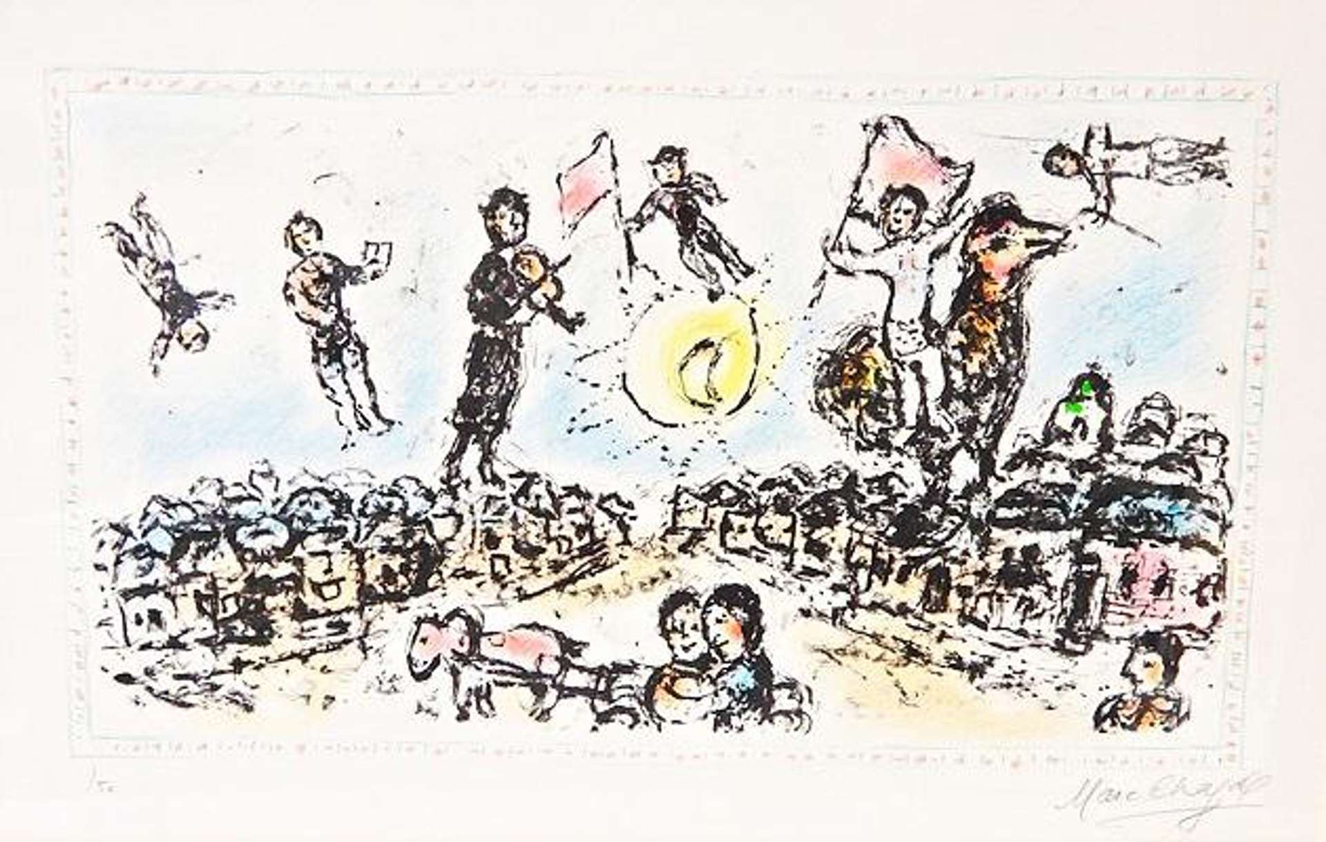 Marc Chagall: Celebration - Signed Print