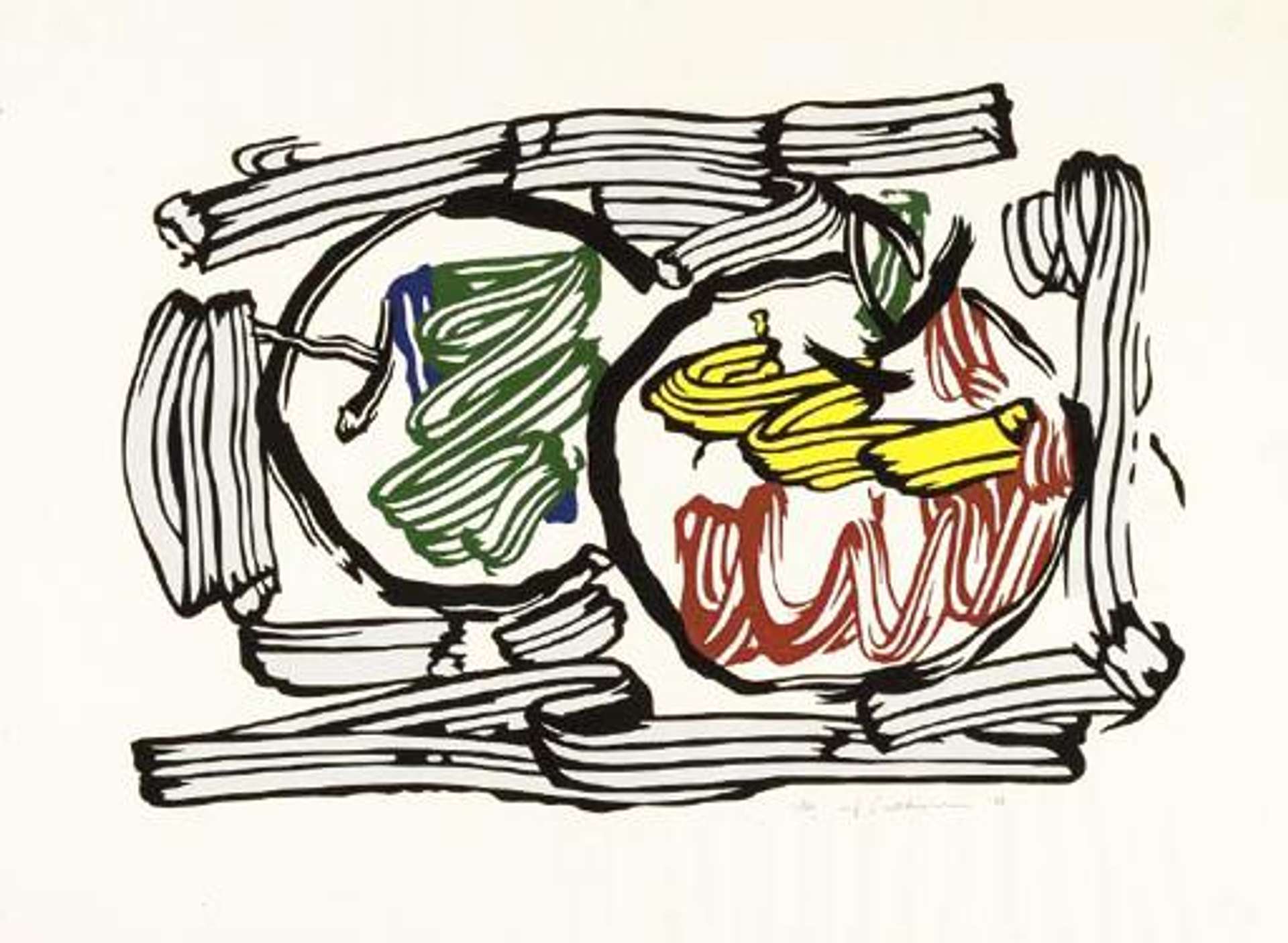 Roy Lichtenstein: Two Apples - Signed Print