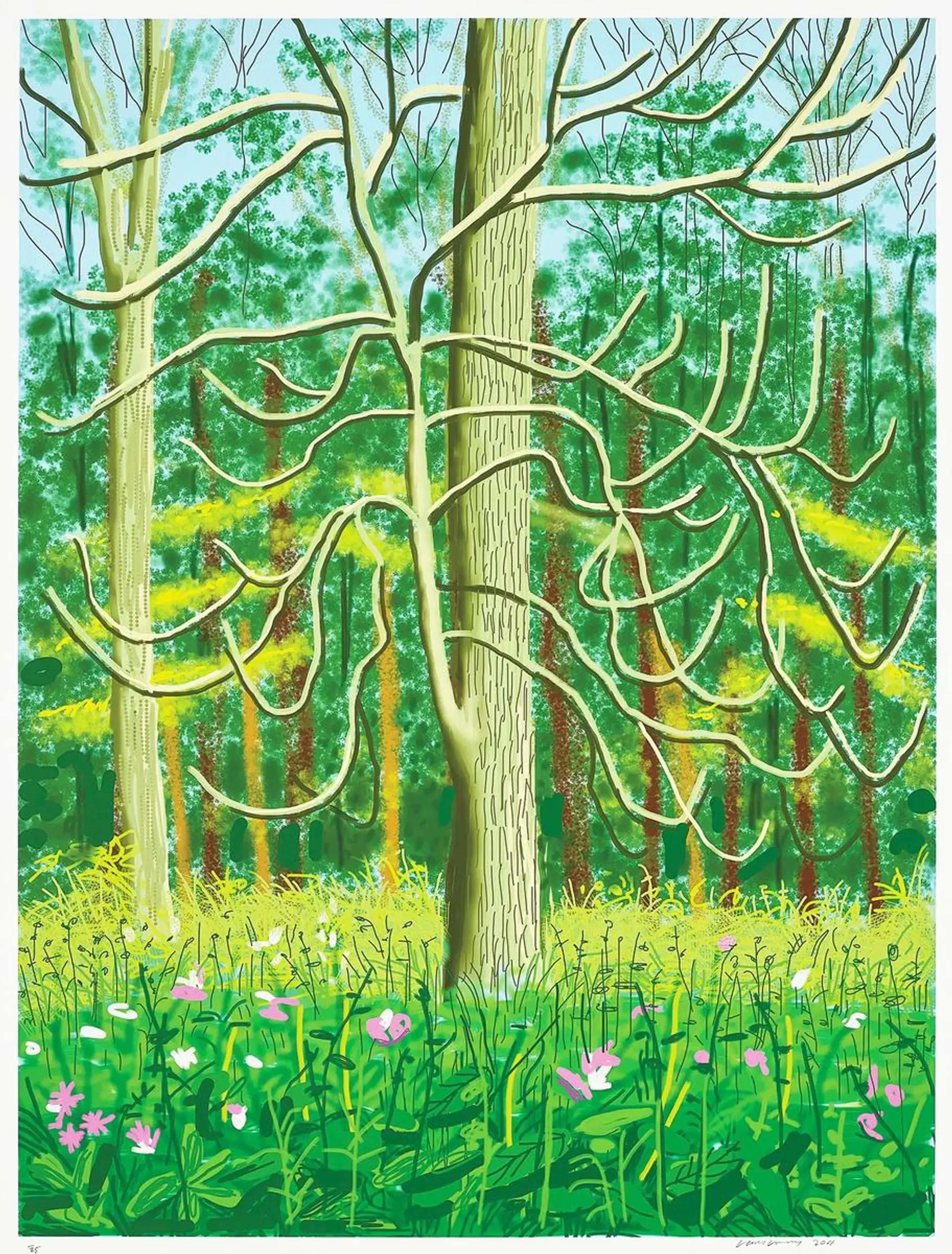 The Arrival Of Spring In Woldgate East Yorkshire 4th May 2011 by David Hockney