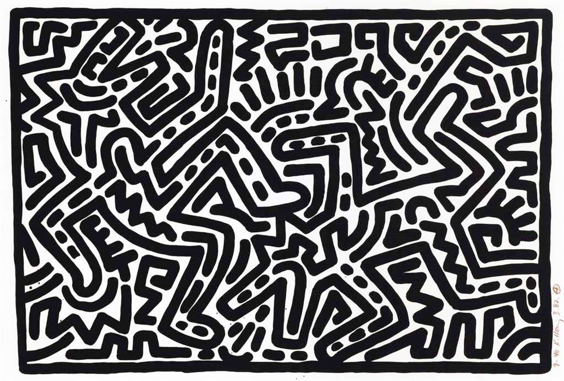 Keith Haring Plate V, Untitled 1 - 6 (Signed Print) 1982