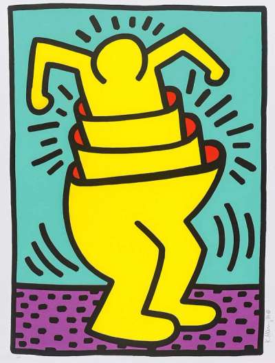 Untitled (Concentric Man) - Signed Print by Keith Haring 1989 - MyArtBroker