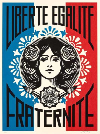 Liberté Egalité Fraternité (First Edition) - Signed Print by Shepard Fairey 2016 - MyArtBroker