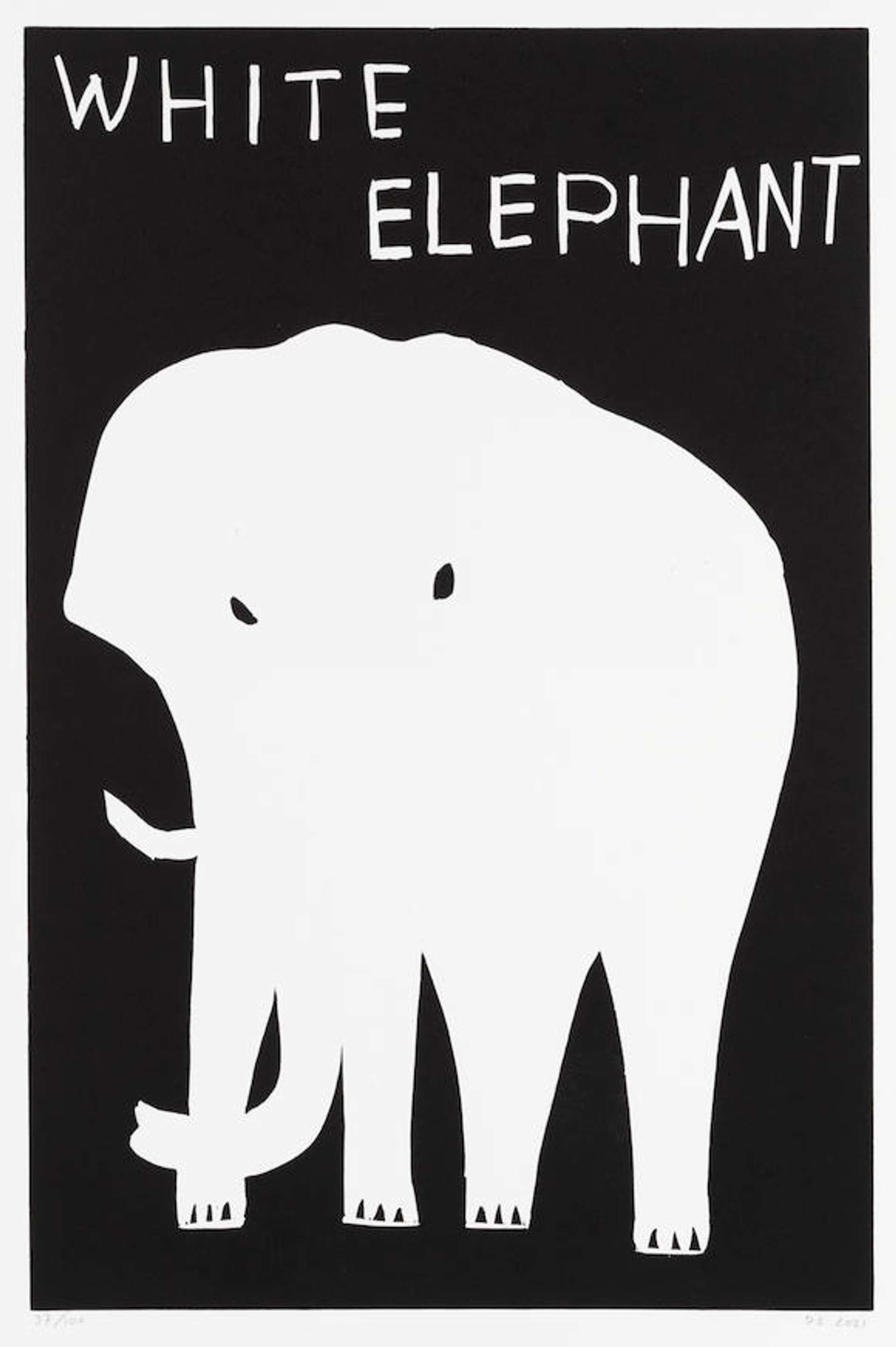 White Elephant - Signed Print by David Shrigley 2021 - MyArtBroker