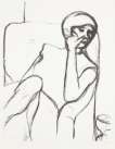 Seated Woman In Arm Chair - Signed Print
