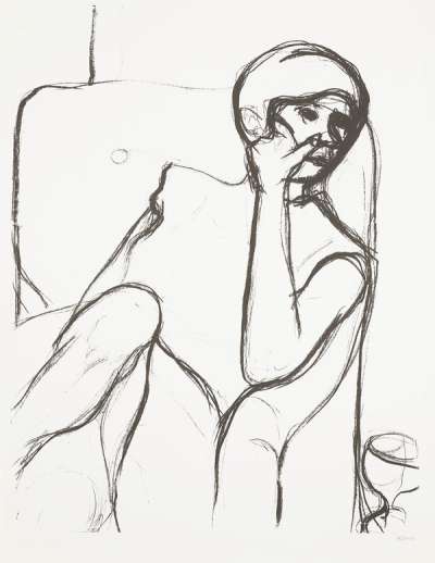 Seated Woman In Arm Chair - Signed Print by Richard Diebenkorn 1965 - MyArtBroker