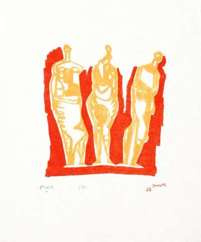 Three Standing Figures - Signed Print by Henry Moore 1967 - MyArtBroker
