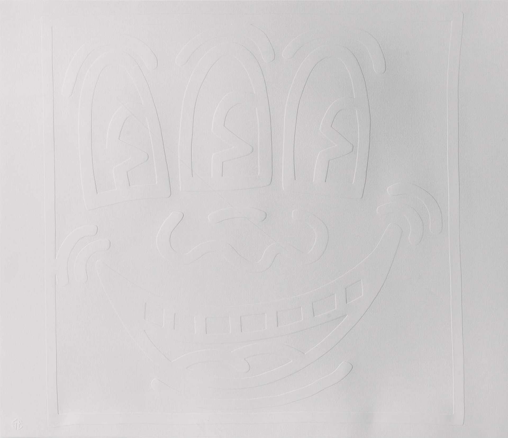 Three Eyed Monster (white) by Keith Haring
