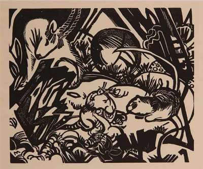 Animal Legend - Unsigned Print by Franz Marc 1912 - MyArtBroker