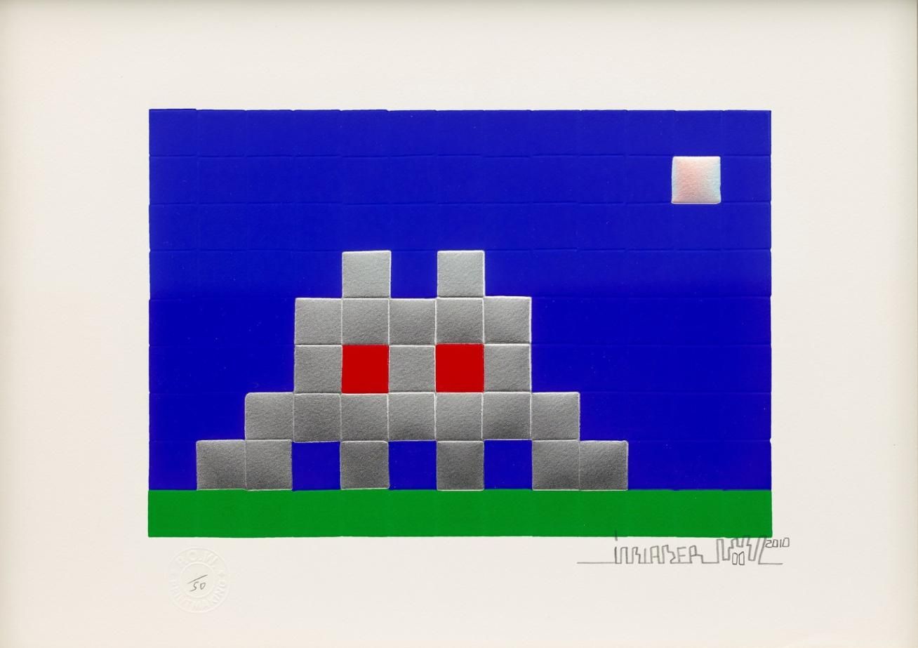Invader Hello My Game Is (red) (Signed Print) 2009 | MyArtBroker