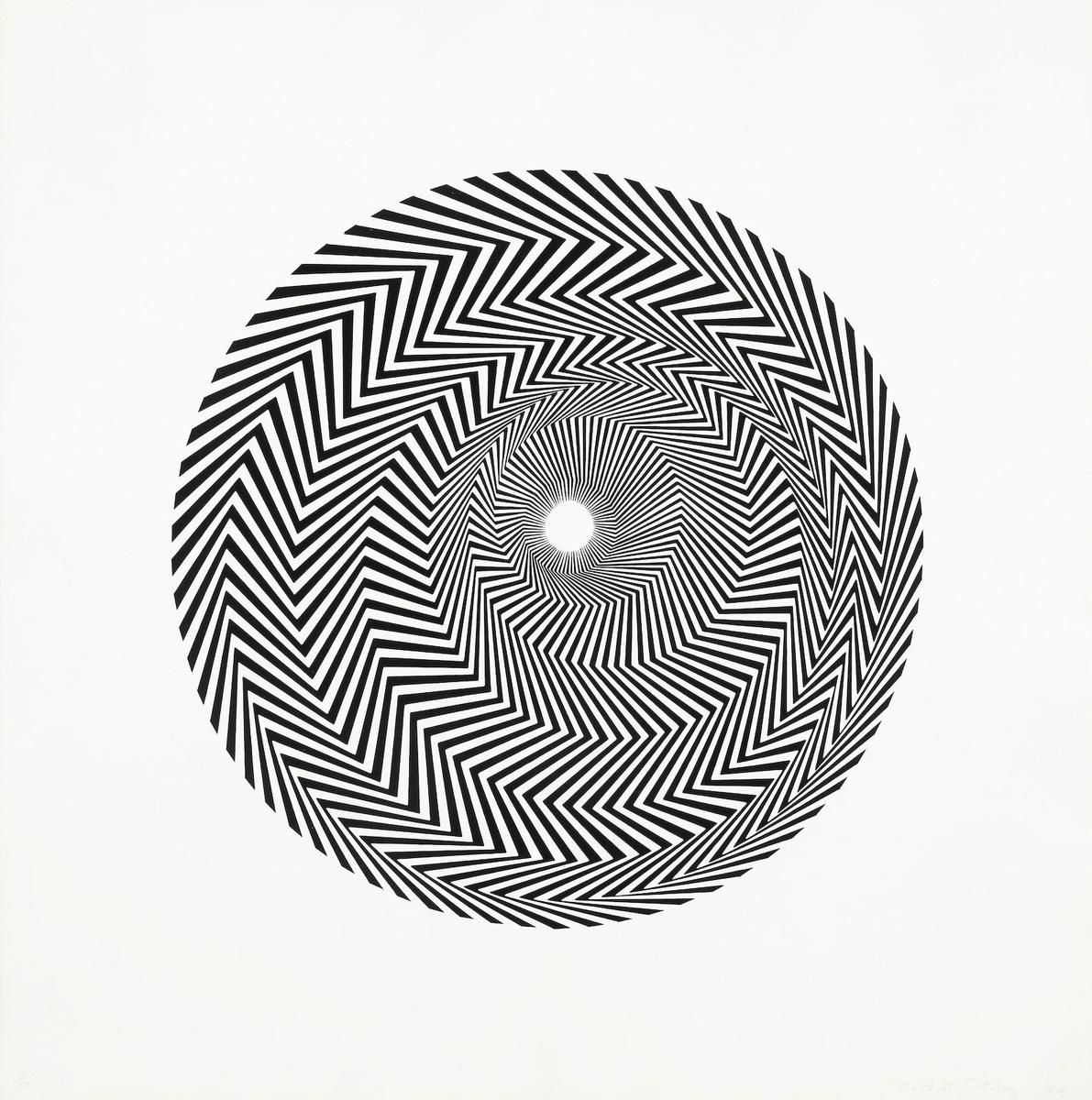 洋書 Intuitive Imagery Bridget Riley Untitled (Based On Blaze) (Signed Print) 1965