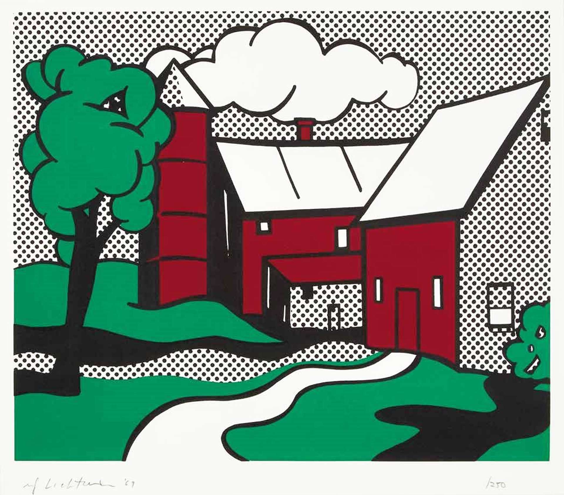Red Barn - Signed Print by Roy Lichtenstein 1969 - MyArtBroker