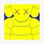 KAWS: What Party (yellow on blue) - Signed Print