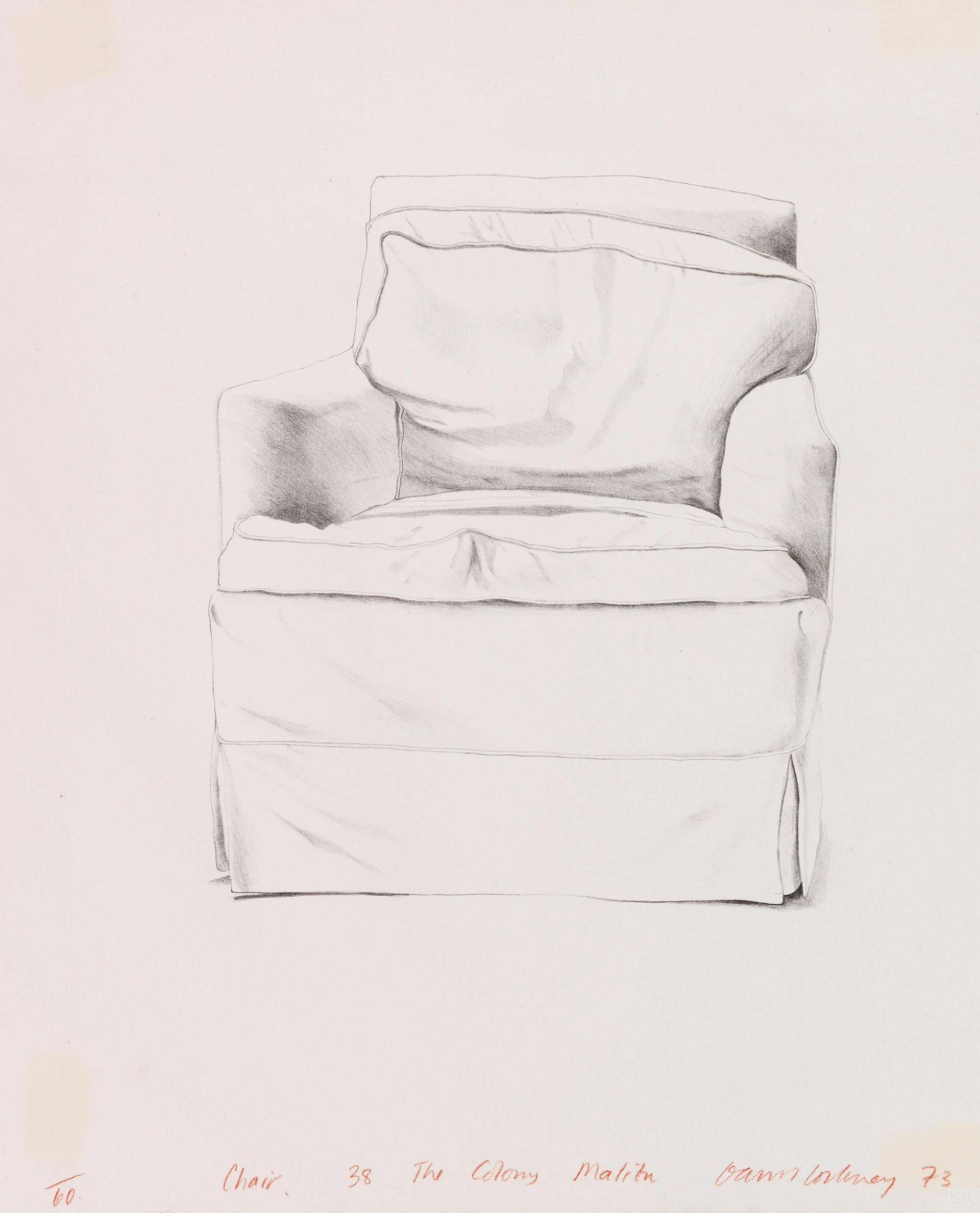 Chair, 38 The Colony, Malibu - Signed Print by David Hockney 1973 - MyArtBroker