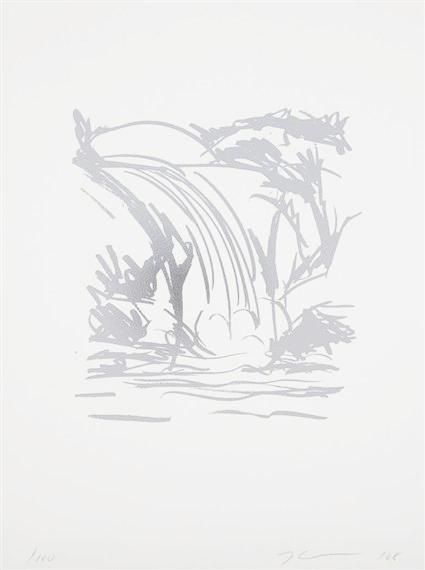 Jeff Koons Untitled (waterfall drawing) (Signed) Foil Block 2008