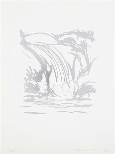 Jeff Koons: Untitled (waterfall drawing) - Signed Print
