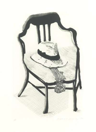 Panama Hat On A Chair - Signed Print by David Hockney 1998 - MyArtBroker