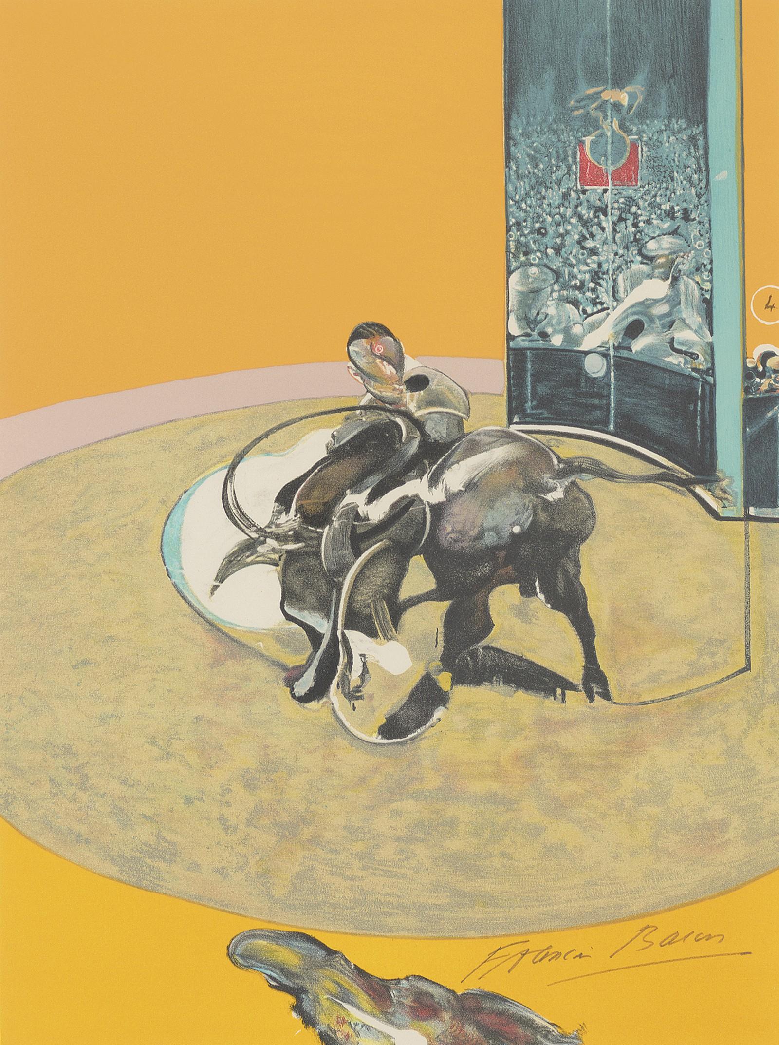 Study For Bullfight (centre panel) Signed Print by Francis Bacon