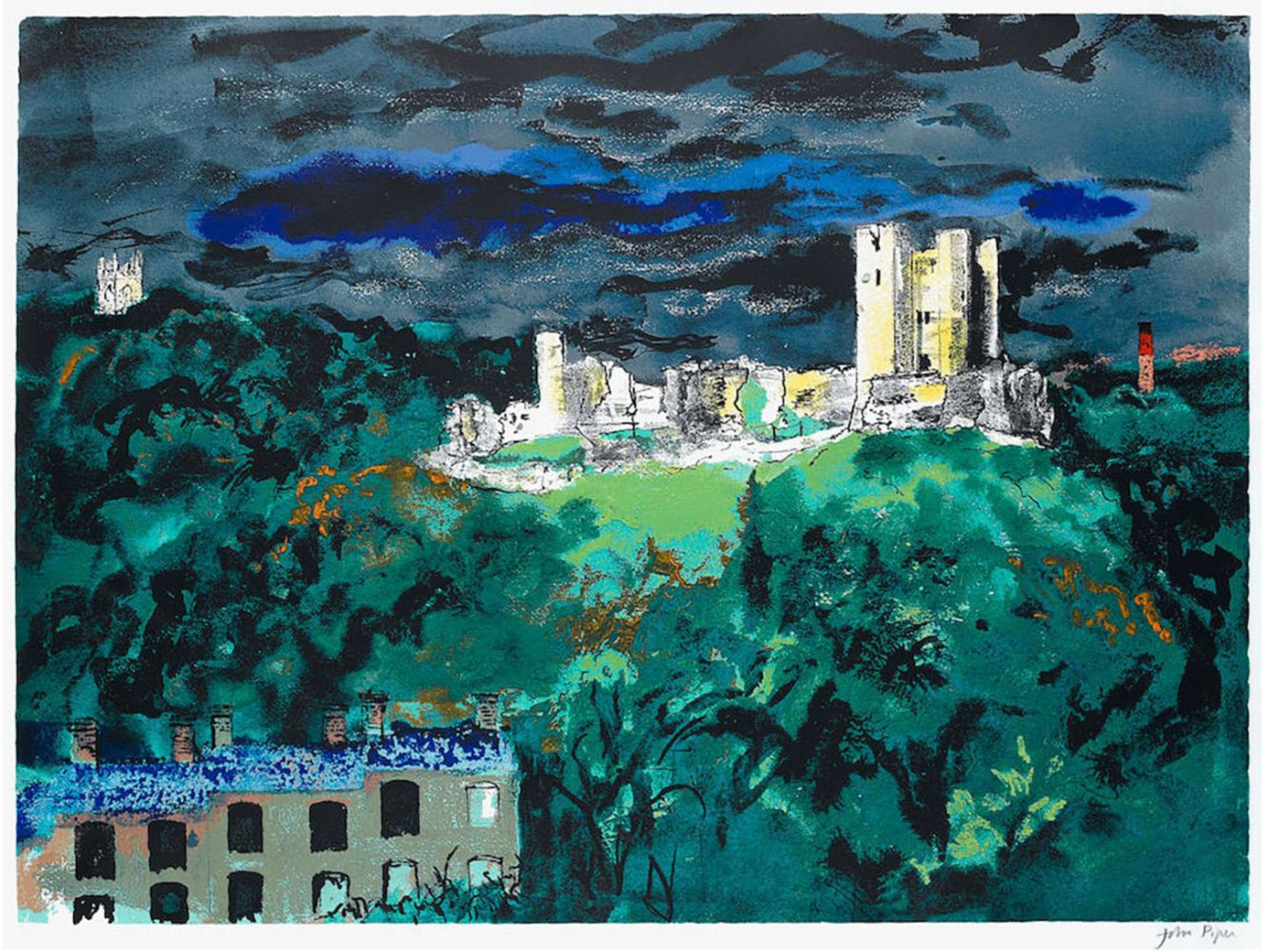 Conisbrough Castle, South Yorkshire - Signed Print by John Piper 1982 - MyArtBroker