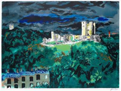 Conisbrough Castle, South Yorkshire - Signed Print by John Piper 1982 - MyArtBroker