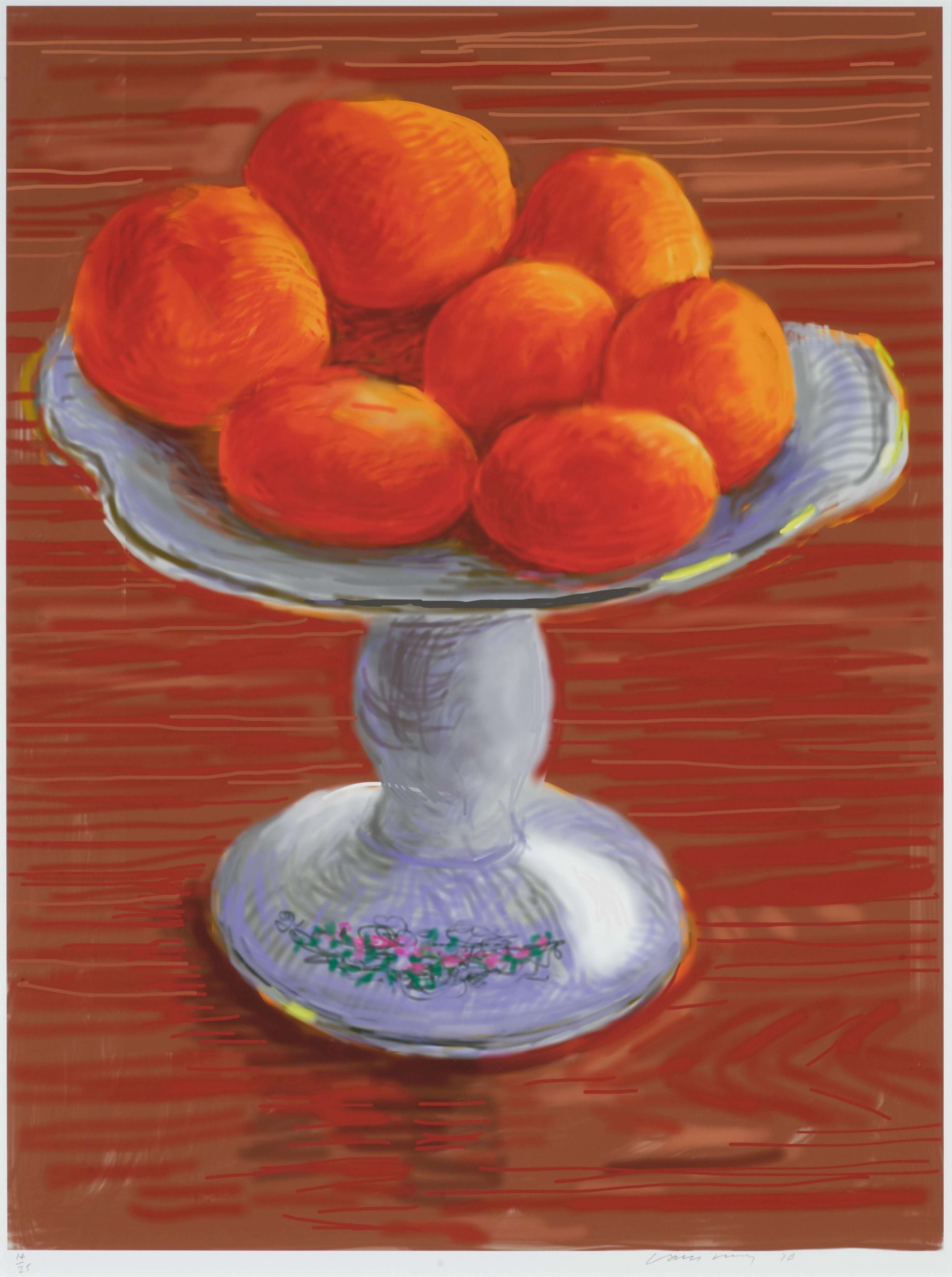 Plate of orange fruit