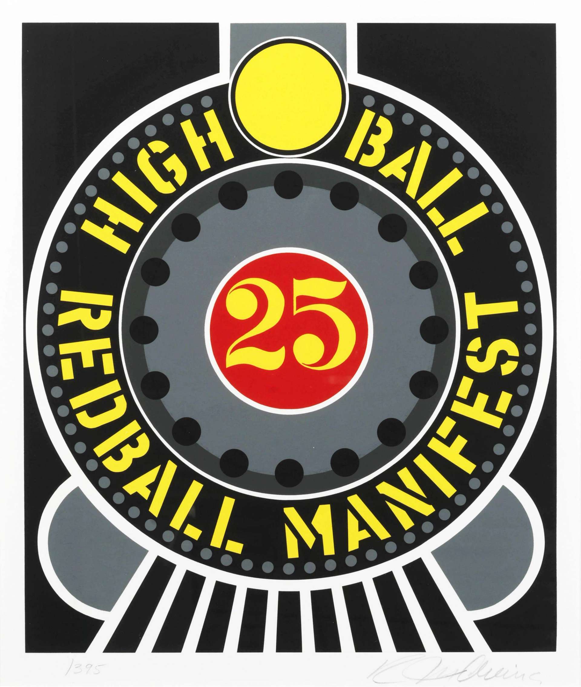 Robert Indiana: High Ball Red Ball Manifest - Signed Print