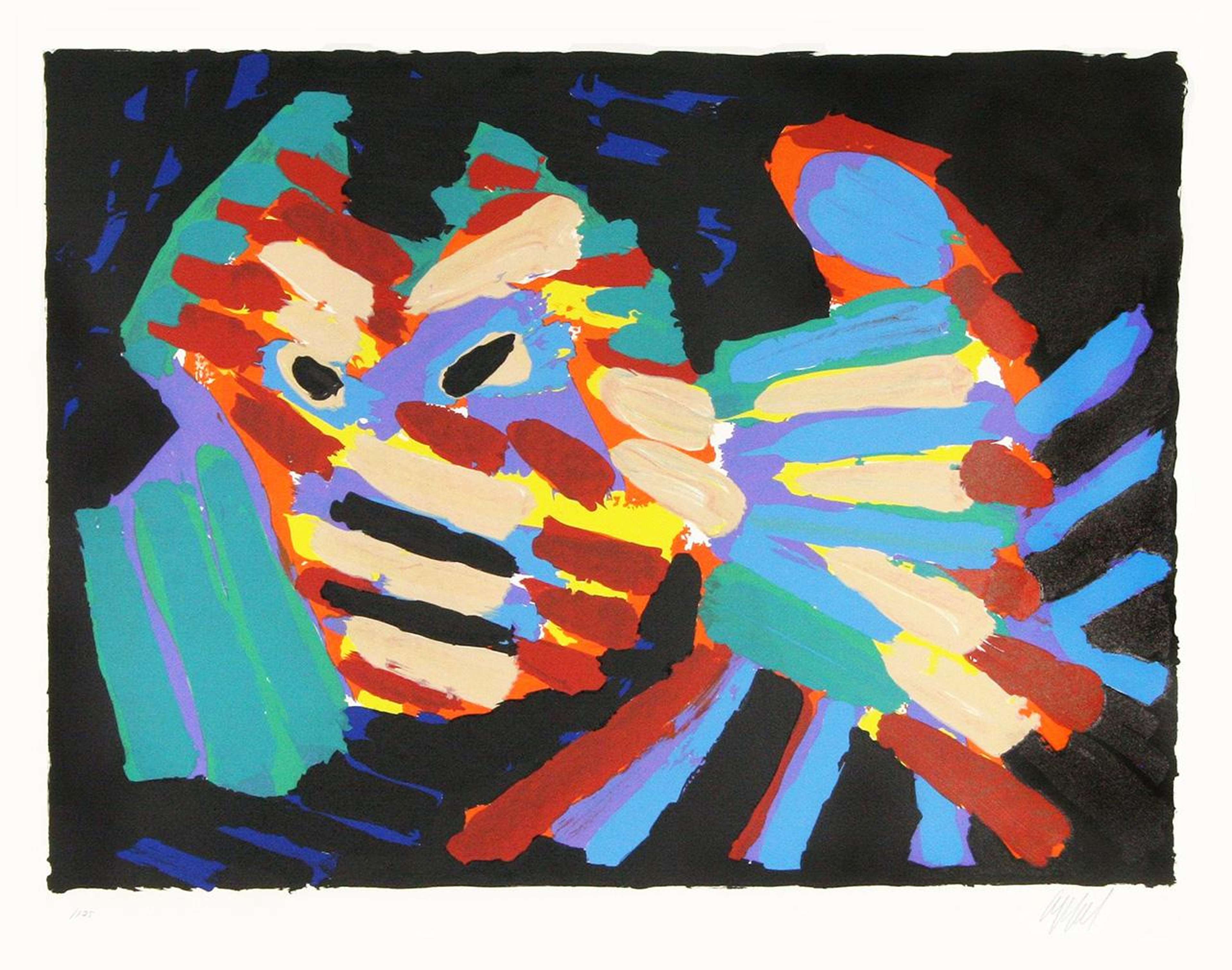 Fighting Cat - Signed Print by Karel Appel 1978 - MyArtBroker