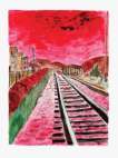 Train Tracks Red (2014) - Signed Print