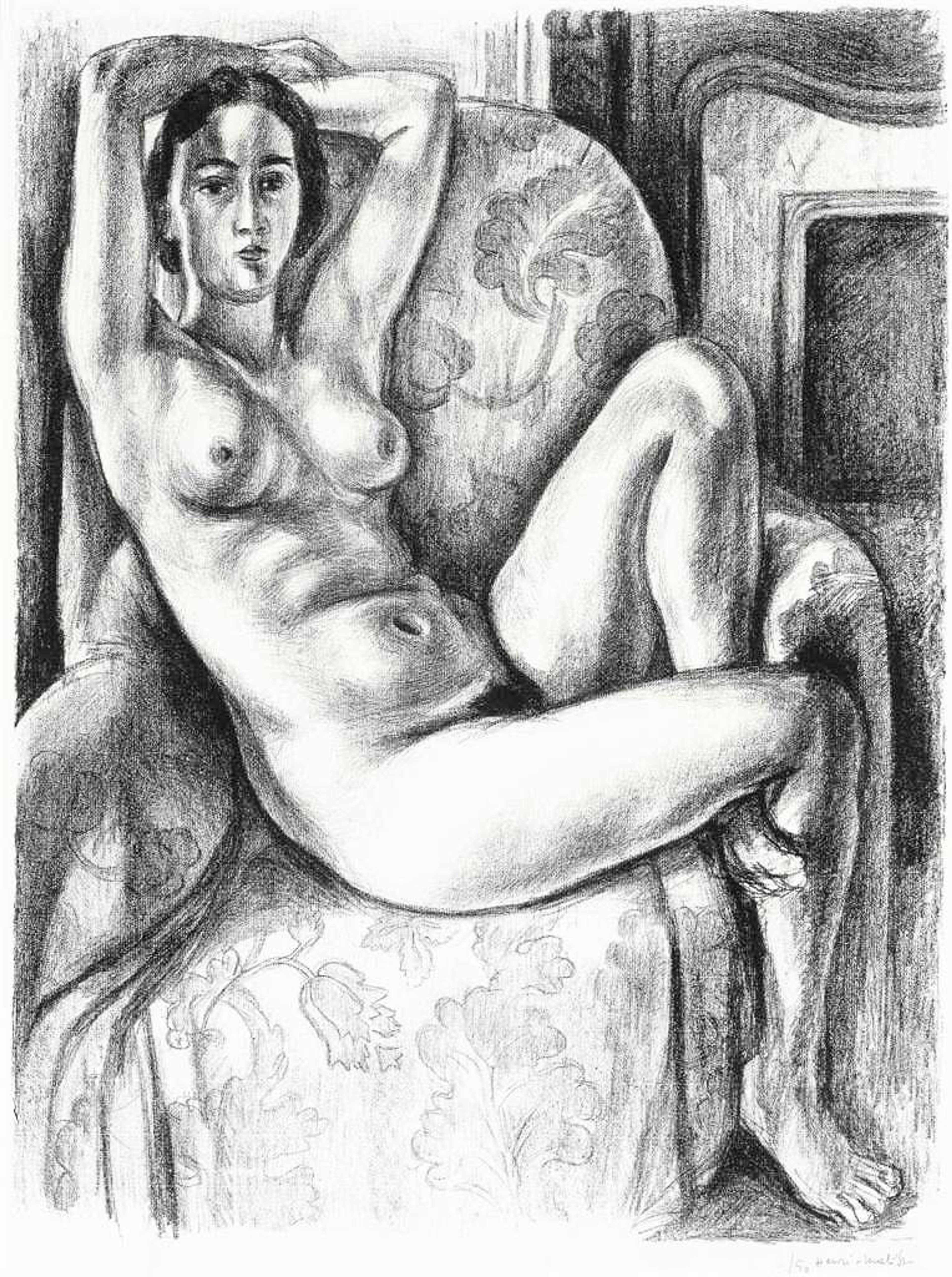 Nu Au Coussin Bleu Côté Une Cheminée - undefined by Henri Matisse 1925 - MyArtBroker