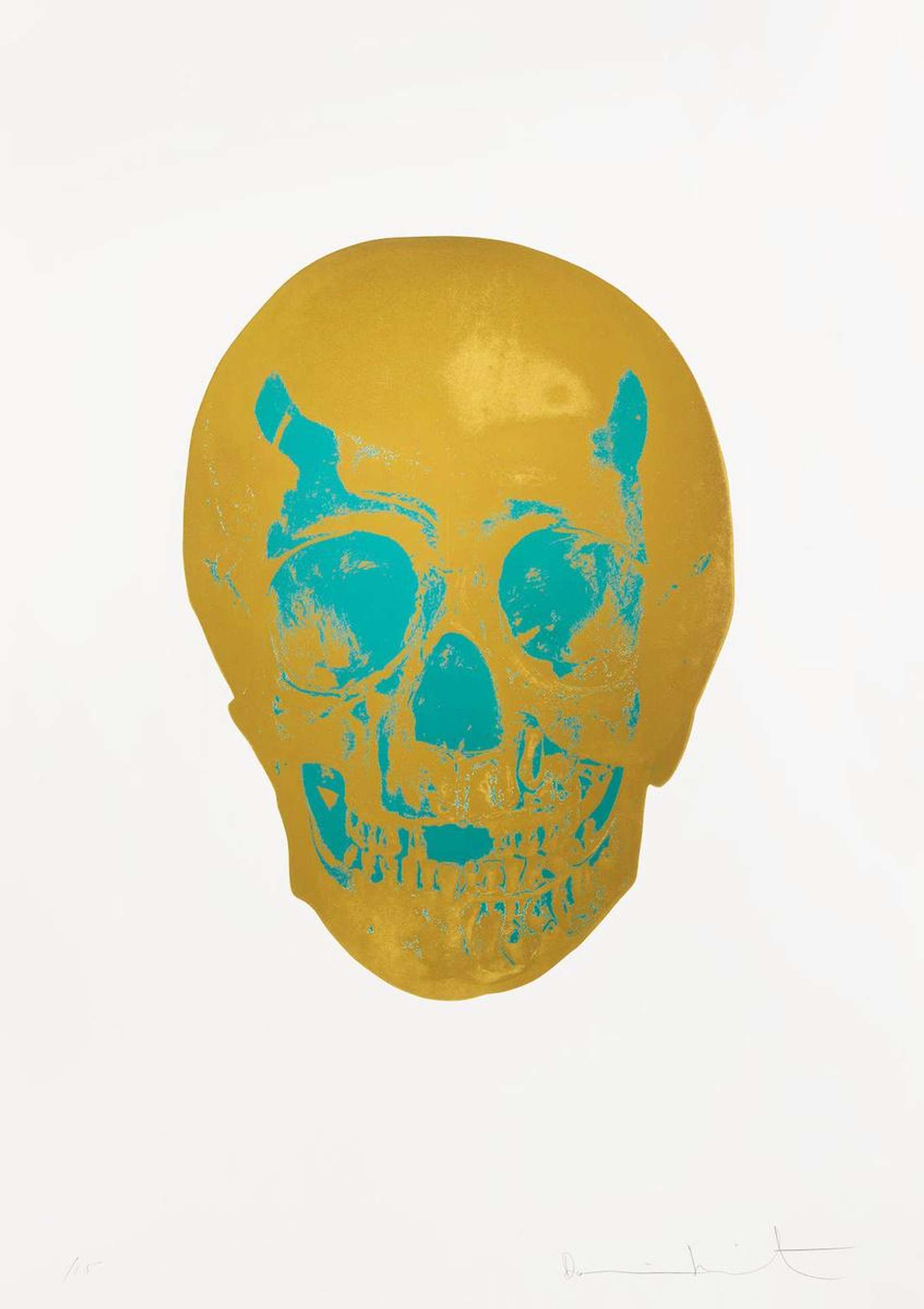 Damien Hirst: The Dead (oriental gold, turquoise) - Signed Print