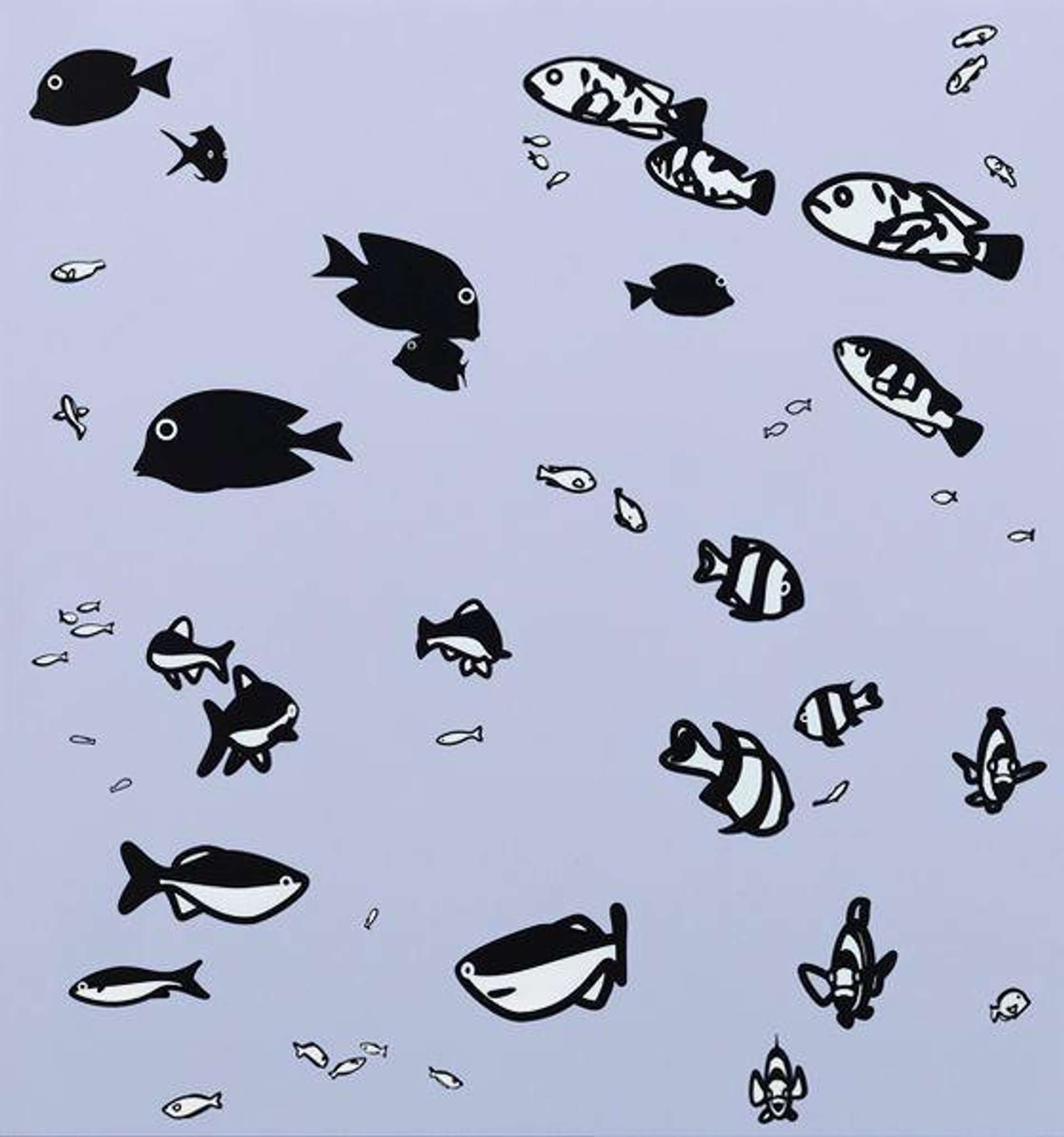 We Swam Amongst The Fishes 1 - Signed Print by Julian Opie 2003 - MyArtBroker