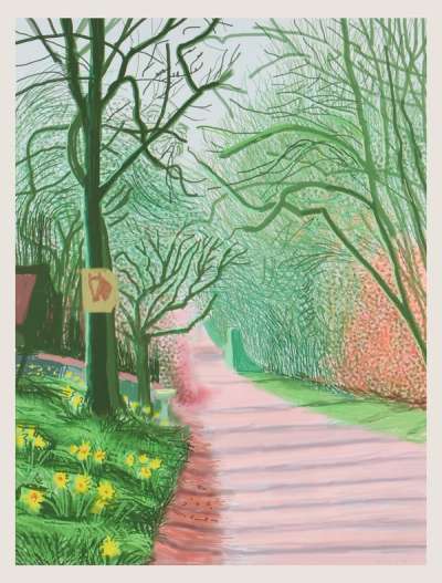 The Arrival Of Spring In Woldgate, East Yorkshire In 2011 (twenty eleven) - 25 March - Signed Print by David Hockney 2011 - MyArtBroker