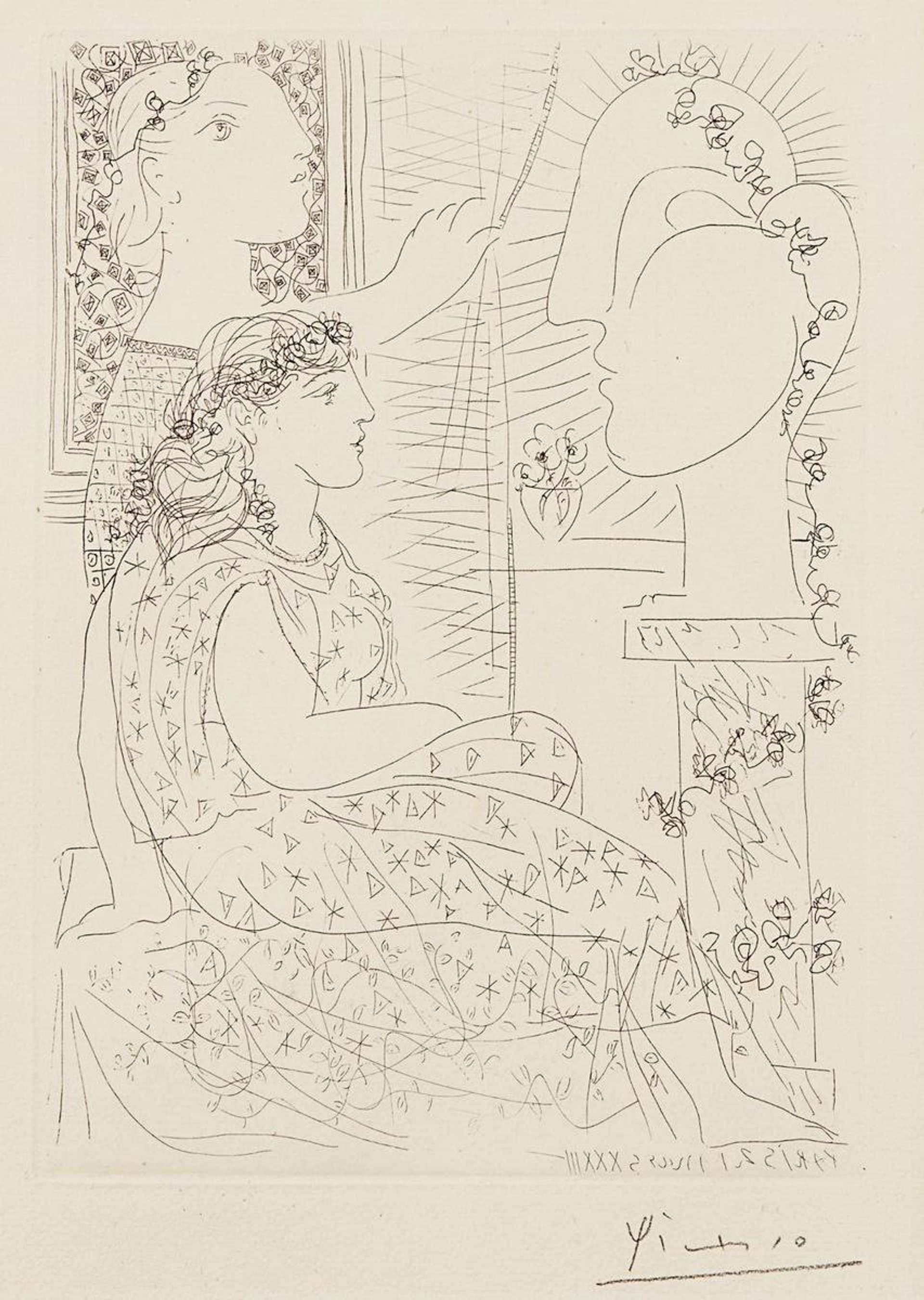 Deux Modèles Vêtus - Signed Print by Pablo Picasso 1939 - MyArtBroker