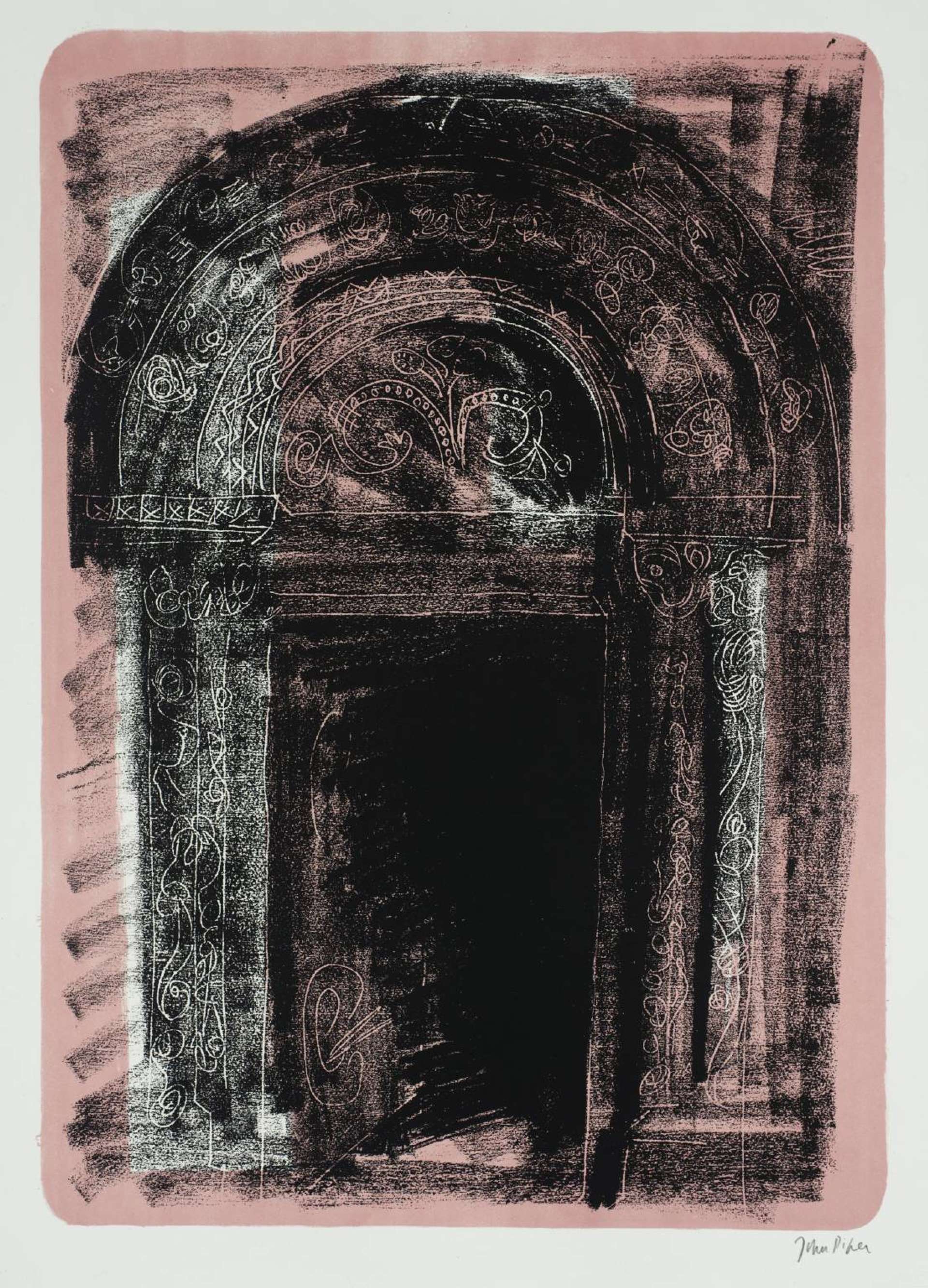 Kilpeck, Herefordshire: The Norman South Door - Signed Print by John Piper 1964 - MyArtBroker