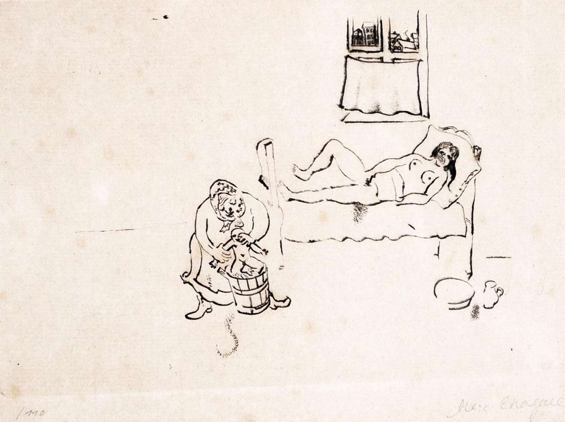 Birth (Mein Leben) - Signed Print by Marc Chagall 1922 - MyArtBroker