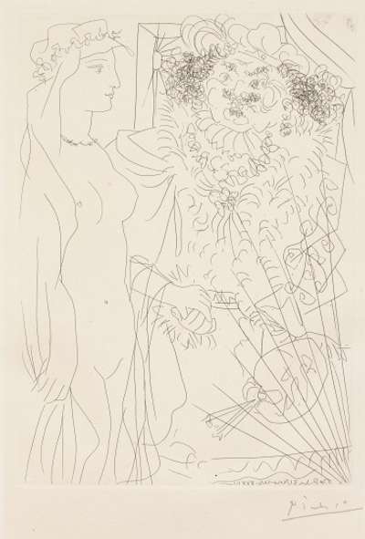 Rembrandt Et Femme Au Voile (La Suite Vollard; Plate 36) - Signed Print by Pablo Picasso 1934 - MyArtBroker