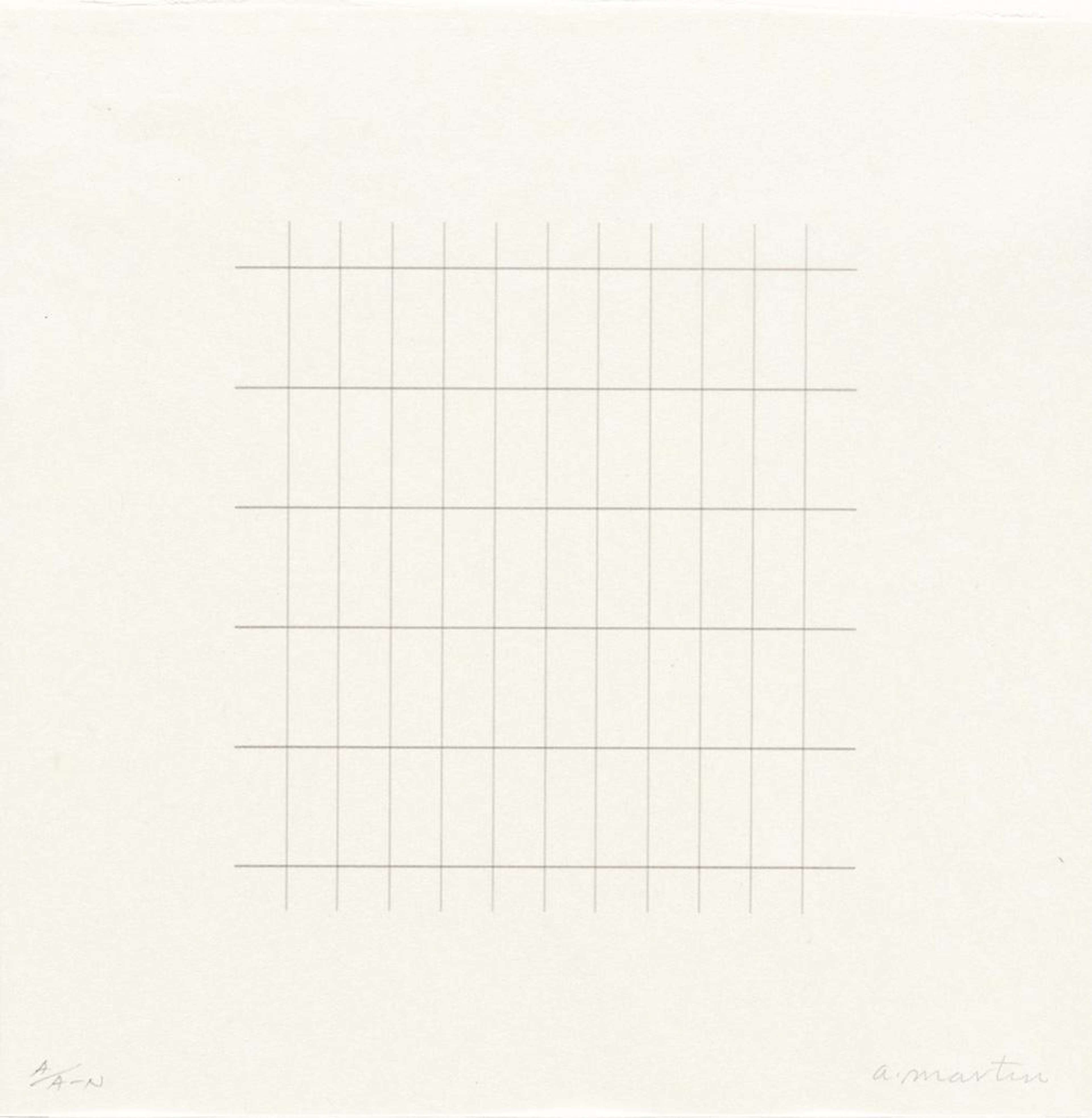 On A Clear Day 16 - Signed Print by Agnes Martin 1973 - MyArtBroker