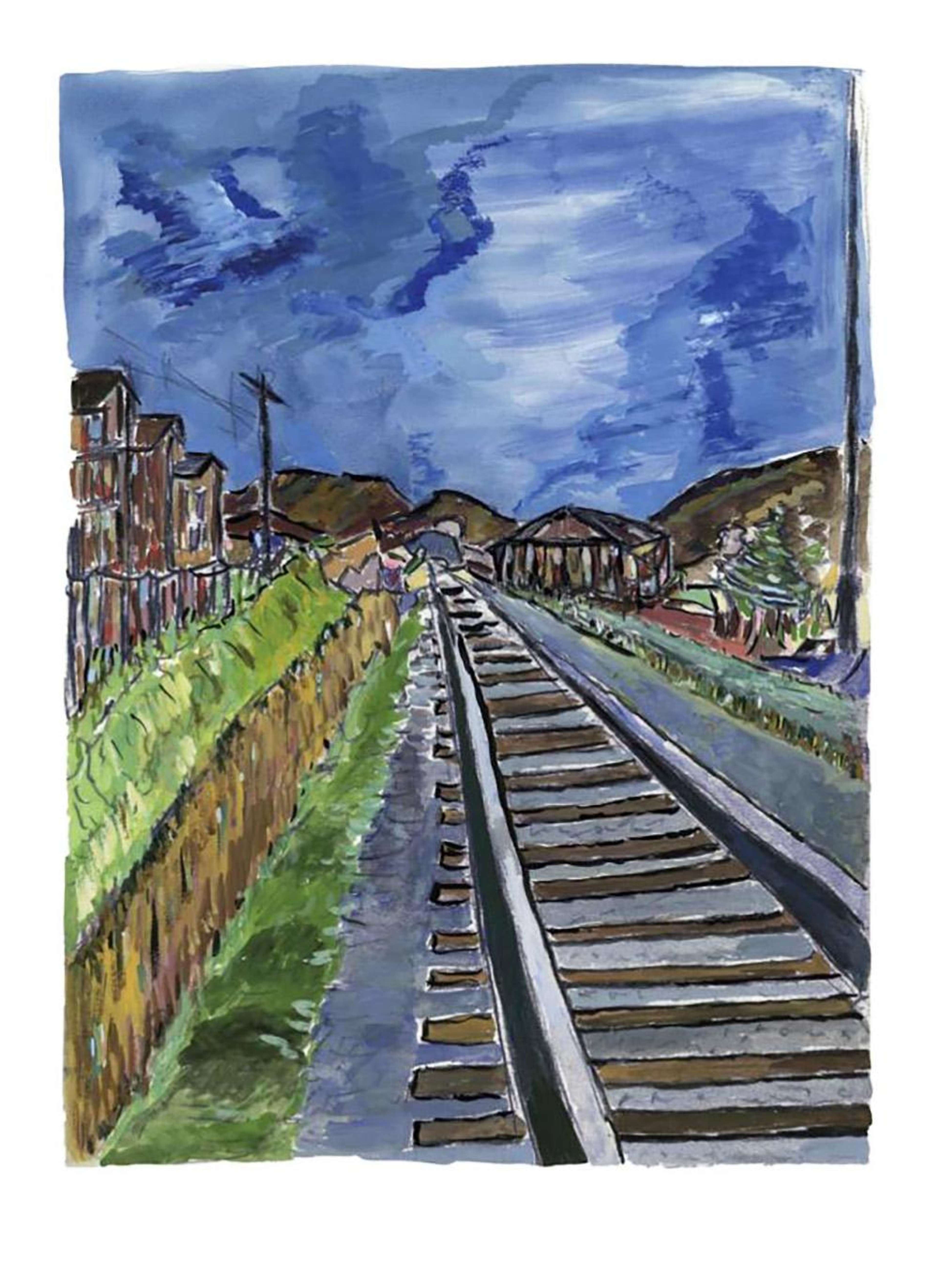 Train Tracks Blue (2010) - Signed Print by Bob Dylan 2010 - MyArtBroker