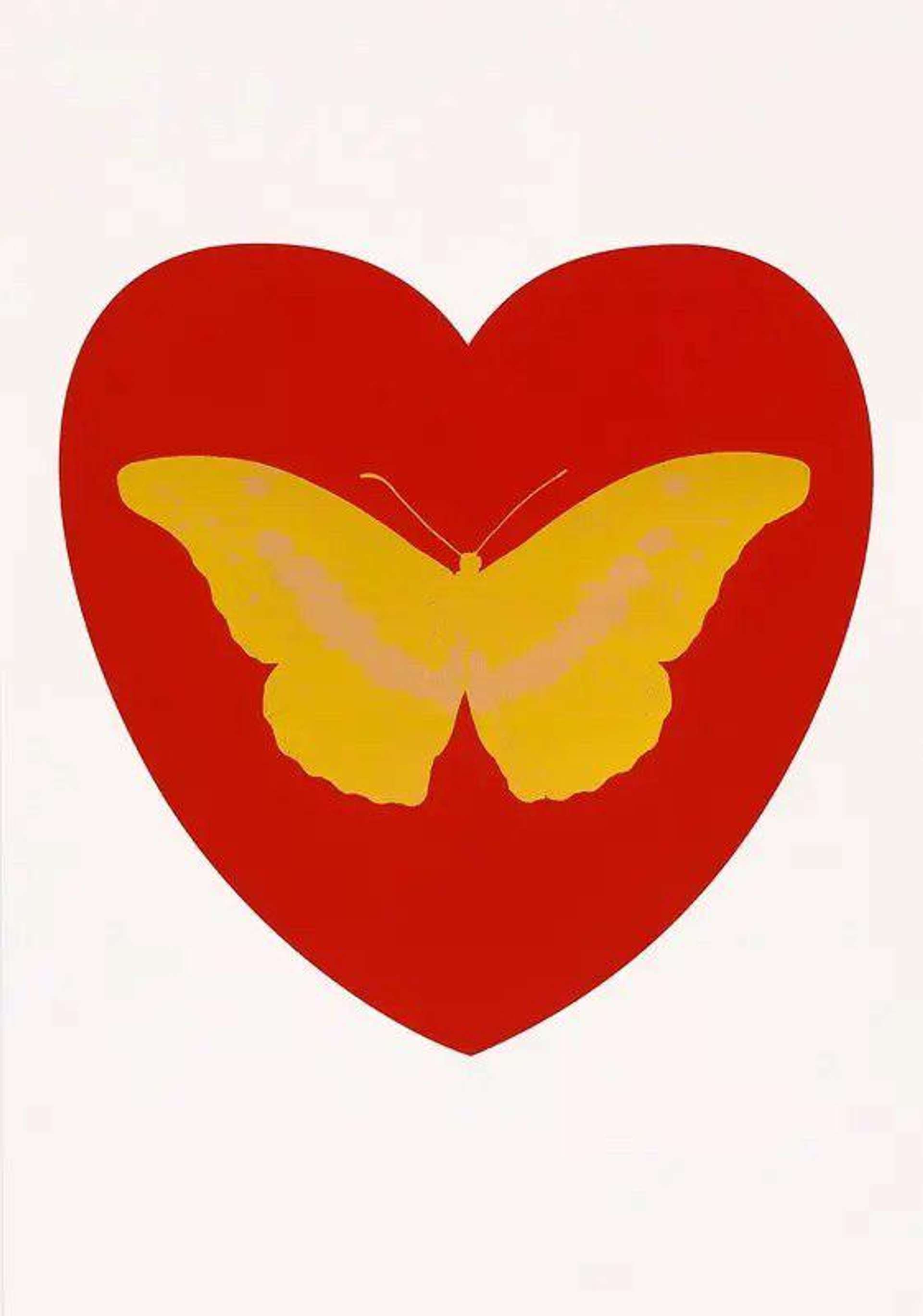 Damien Hirst: I Love You (red, oriental gold, cool gold) - Signed Print