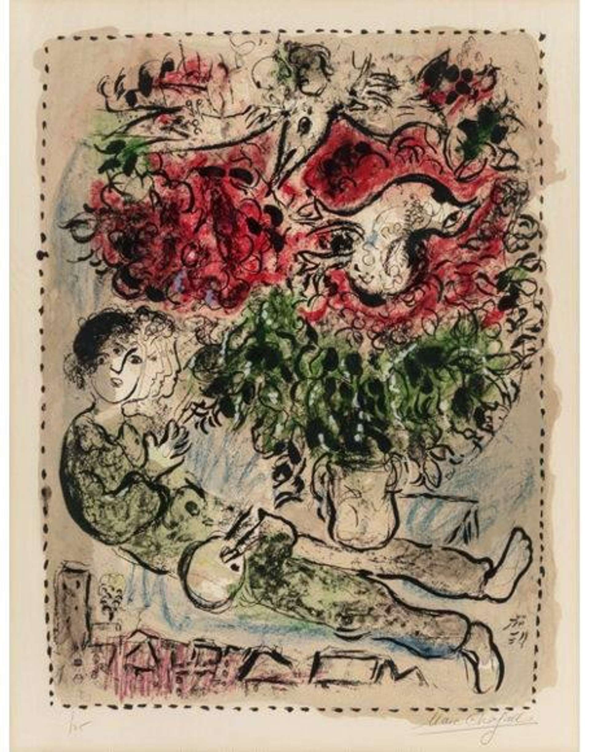 Le Bouquet Du Peintre - Signed Print by Marc Chagall 1967 - MyArtBroker