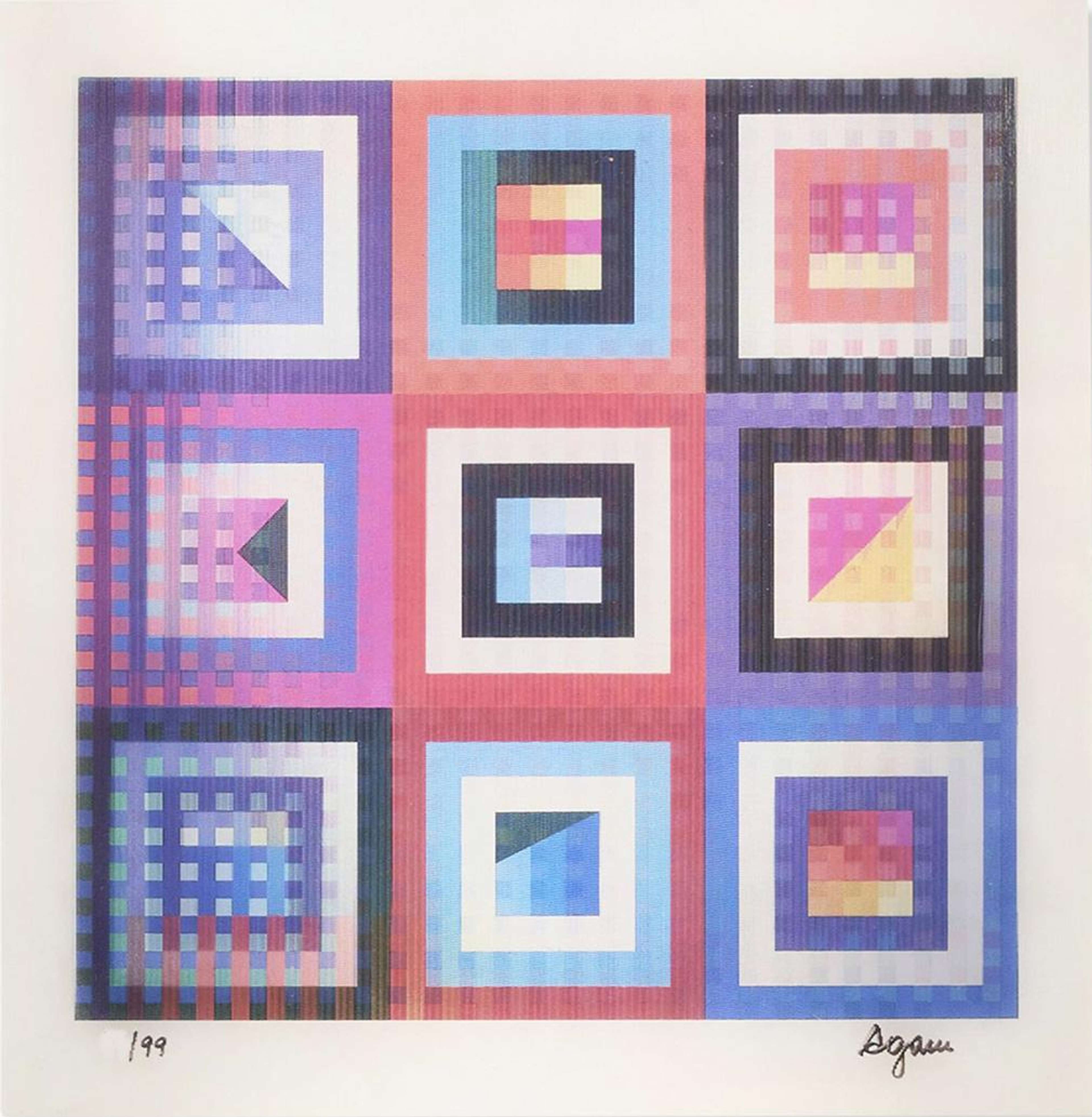 Hidden Rainbow x 9 - Signed Print by Yaacov Agam 2002 - MyArtBroker