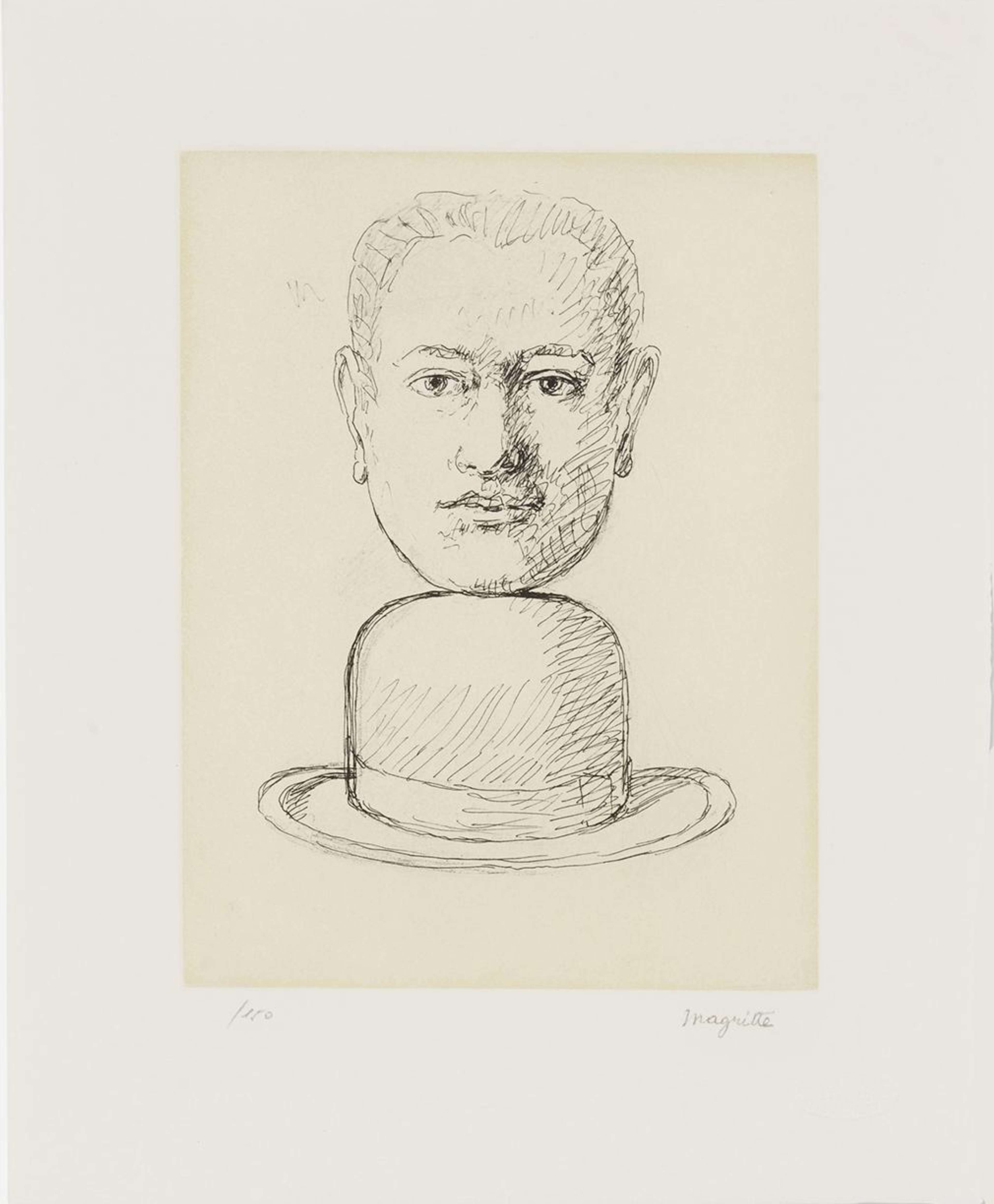 Untitled (Homme Au Chapeau Melon) - Signed Print by René Magritte 1968 - MyArtBroker
