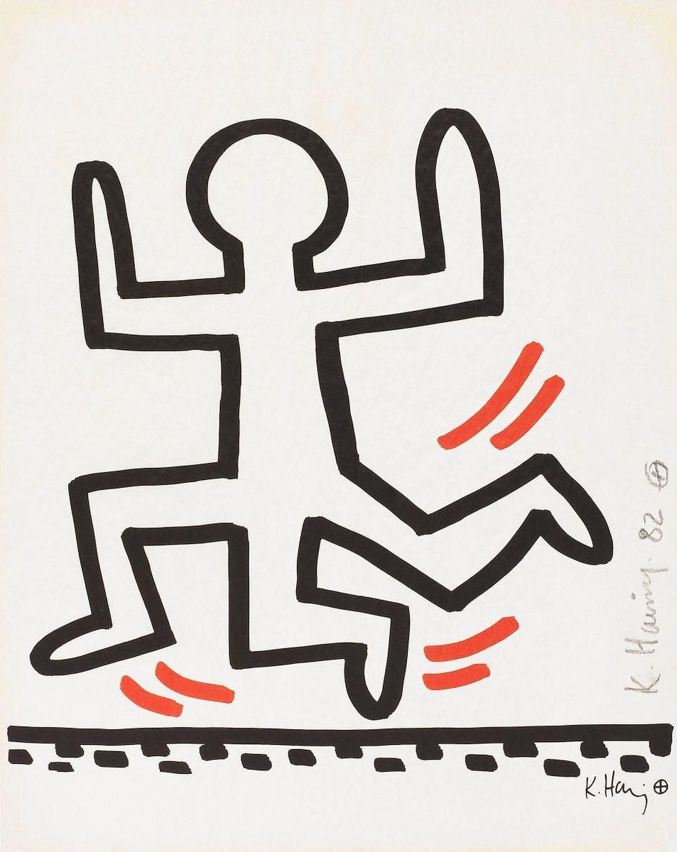 希少カタログ1983 Keith Haring 12-STICKER Keith Haring Bayer Suite 6 (Signed Print) 1982 | For Sale