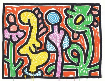 Flowers IV - Signed Print by Keith Haring 1990 - MyArtBroker