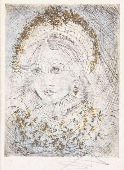 Salvador Dali: Portrait De Marguerite - Signed Print