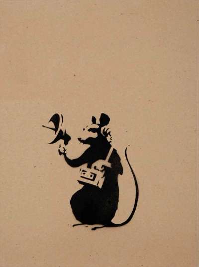Radar Rat - Unsigned Spray Paint by Banksy 2002 - MyArtBroker