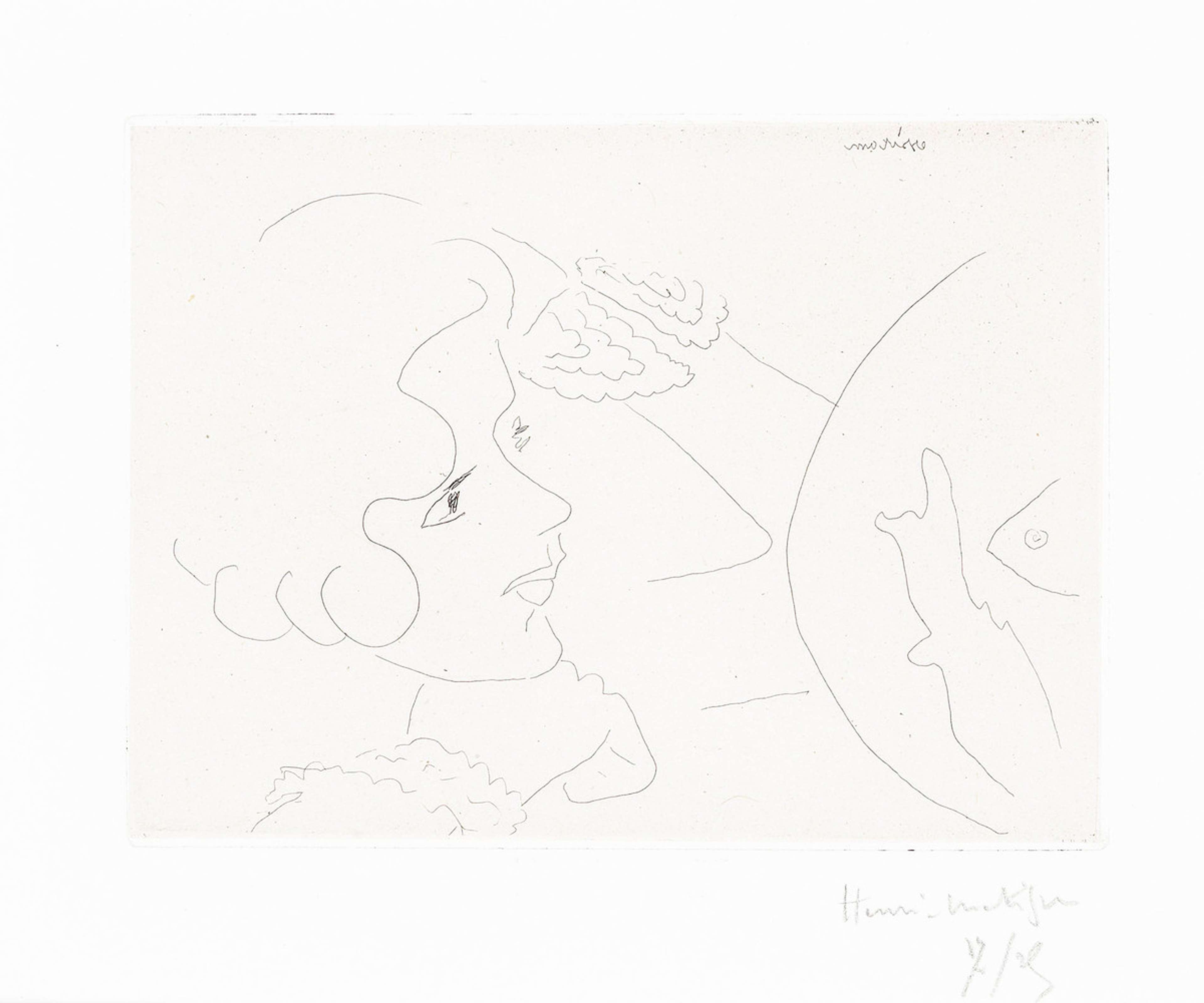 Jeune Femme Aux Yeux Noirs Fixant Un Aquarium - undefined by Henri Matisse 1929 - MyArtBroker