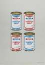 Banksy: Soup Cans Quad (red and blue on grey) - Signed Print