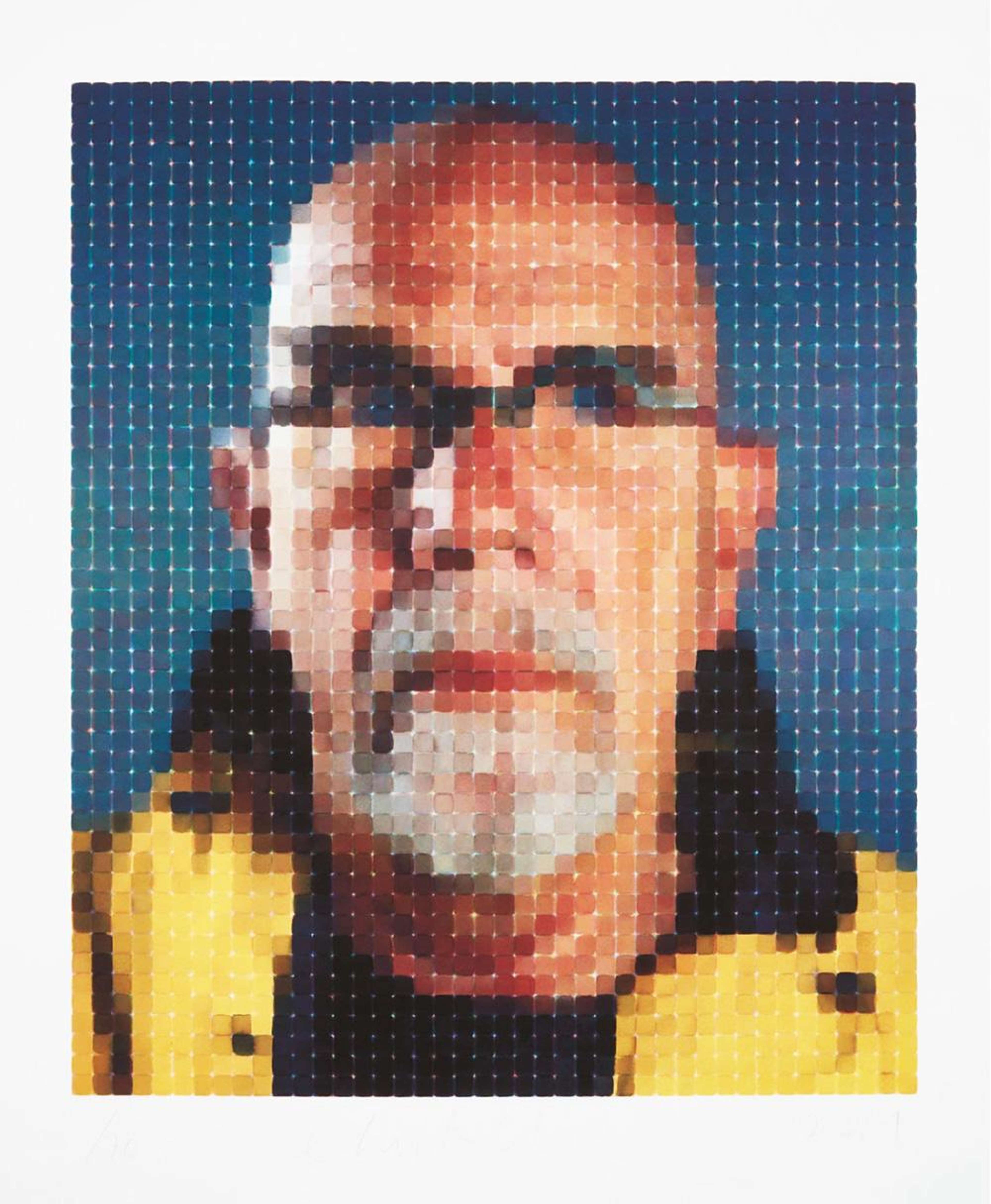 Self Portrait (Yellow Raincoat) - Signed Print by Chuck Close 2014 - MyArtBroker