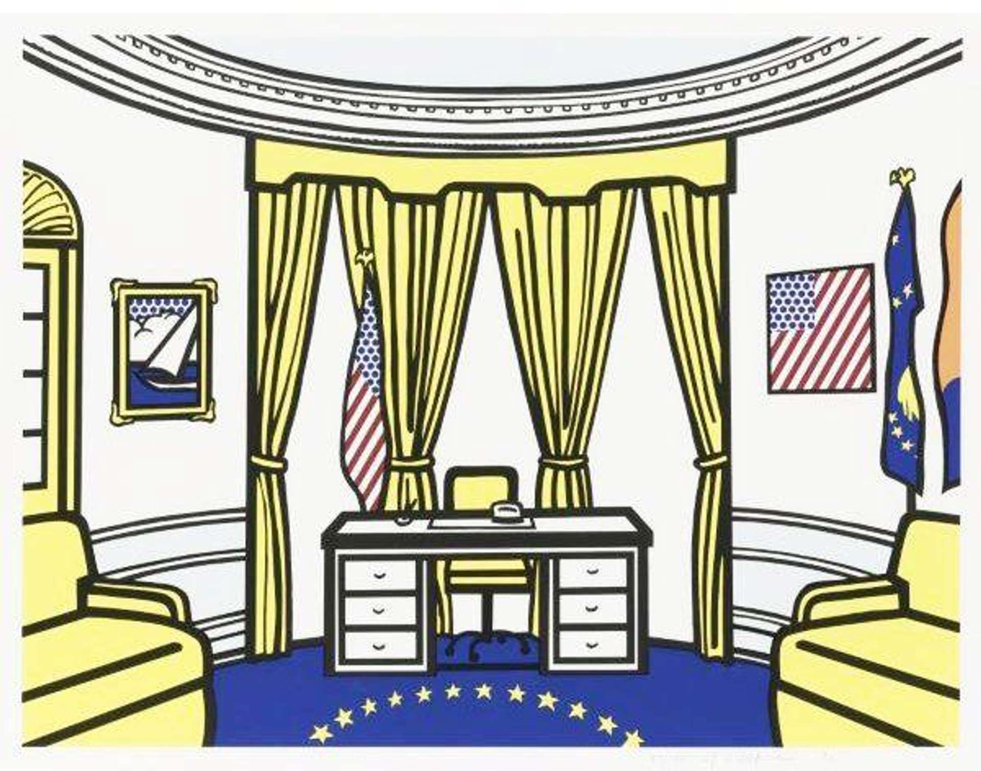 The Oval Office - Signed Print by Roy Lichtenstein 1992 - MyArtBroker